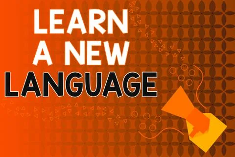 Handwriting text writing Learn A New Language. Concept meaning ability to Stock Illustration