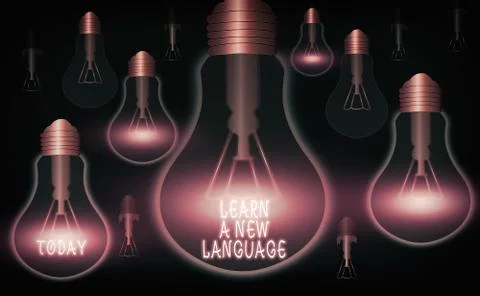 Handwriting text writing Learn A New Language. Concept meaning ability to Stock Illustration