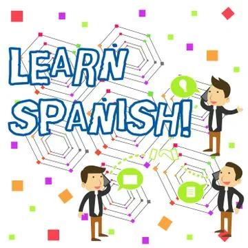 Handwriting text writing Learn Spanish. Concept meaning gain or acquire knowl Stock Illustration