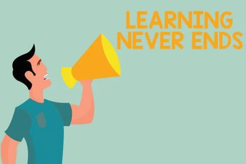Handwriting text writing Learning Never Ends. Concept meaning Life Long Educa 스톡 일러스트