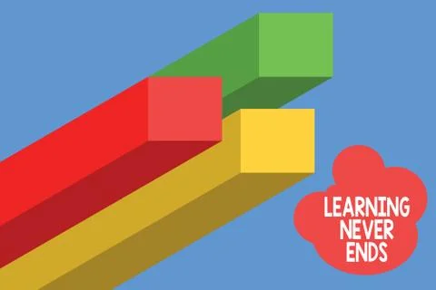 Handwriting text writing Learning Never Ends. Concept meaning Life Long Illustrazione stock