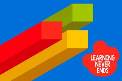 Handwriting text writing Learning Never Ends. Concept meaning Life Long Stock Illustration
