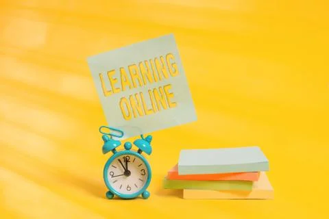 Handwriting text writing Learning Online. Concept meaning Learn something new Fotos de archivo