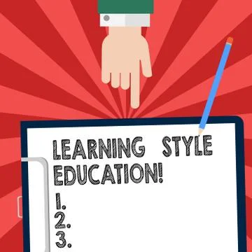 Handwriting text writing Learning Style Education. Concept meaning Method or Illustrazione stock