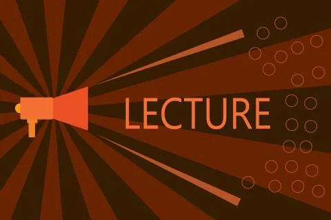 Handwriting text writing Lecture. Concept meaning Educational talk to students Stock Illustration