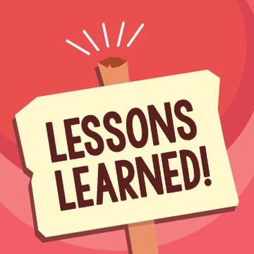 Handwriting text writing Lessons Learned. Concept meaning information reflects Stock Illustration