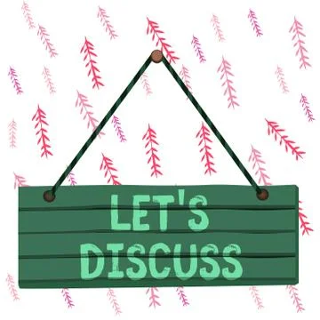 Handwriting text writing Lets Discuss. Concept meaning asking someone to talk Stock Illustration