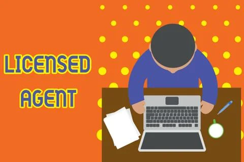 Handwriting text writing Licensed Agent. Concept meaning Authorized and 스톡 일러스트