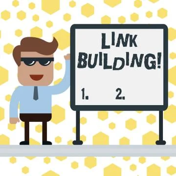 Handwriting text writing Link Building. Concept meaning process of acquiring  스톡 일러스트