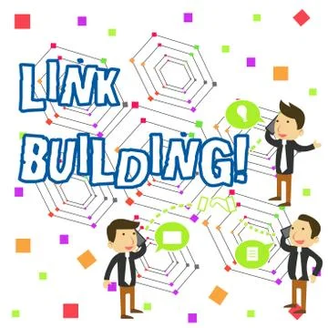 Handwriting text writing Link Building. Concept meaning process of acquiring  스톡 일러스트