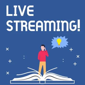 Handwriting text writing Live Streaming. Concept meaning Media realtime Stock Illustration