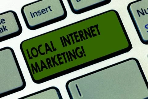 Handwriting text writing Local Internet Marketing. Concept meaning Reach the Stock Photos