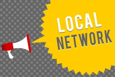 Handwriting text writing Local Network. Concept meaning Intranet LAN Radio Waves Stock Illustration