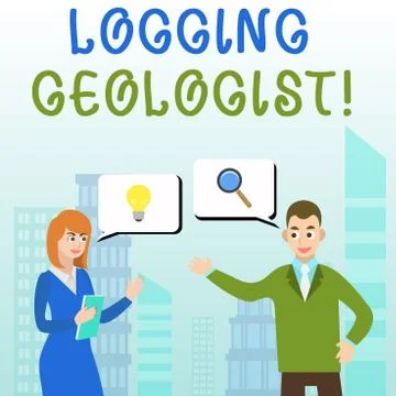 Handwriting text writing Logging Geologist. Concept meaning Layout and execution 스톡 일러스트