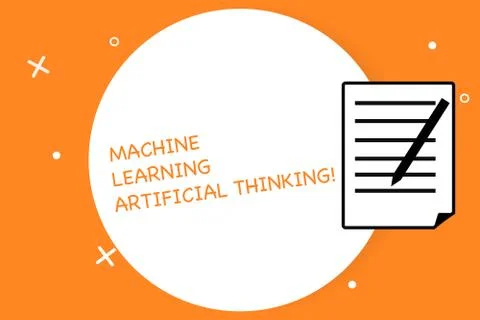 Handwriting text writing Machine Learning Artificial Thinking. Concept meaning Stock Illustration