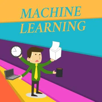 Handwriting text writing Machine Learning. Concept meaning give computers the イラスト素材