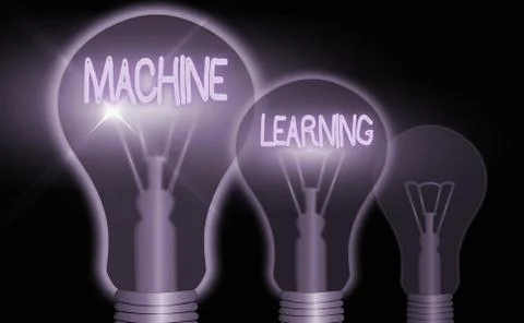 Handwriting text writing Machine Learning. Concept meaning the concept that a Stock Illustration