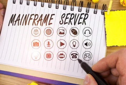 Handwriting text writing Mainframe Server. Concept meaning designed for 스톡 사진
