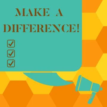Handwriting text writing Make A Difference. Concept meaning have significant Stock Illustration