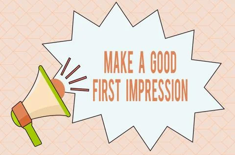 Handwriting text writing Make A Good First Impression. Concept meaning Introduce 스톡 일러스트