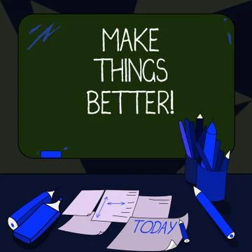 Handwriting text writing Make Things Better. Concept meaning improve something Stock Illustration