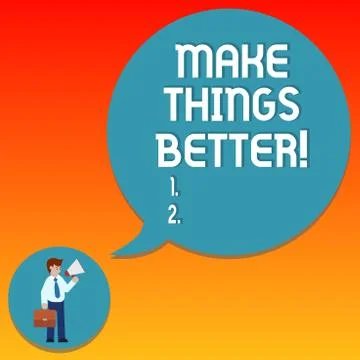 Handwriting text writing Make Things Better. Concept meaning improve something Stock Illustration