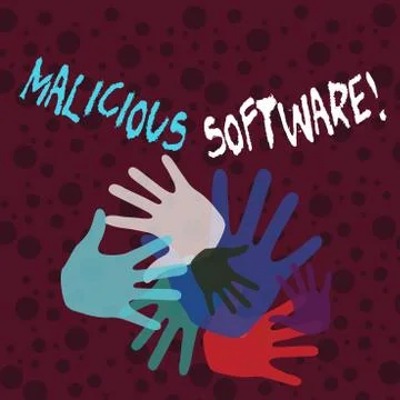Handwriting text writing Malicious Software. Concept meaning the software that 스톡 일러스트