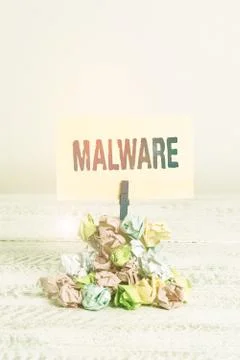 Handwriting text writing Malware. Concept meaning malicious software or file 写真素材