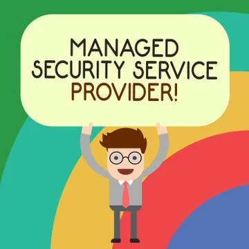 Handwriting text writing Managed Security Service Provider. Concept meaning Stock Illustration
