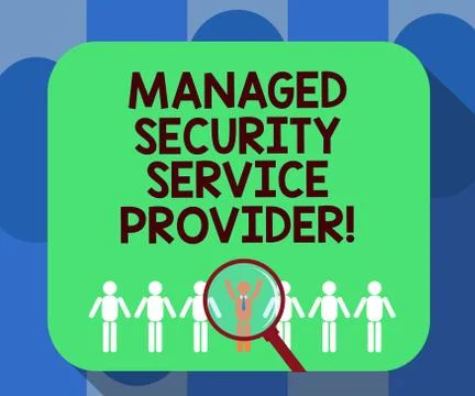 Handwriting text writing Managed Security Service Provider. Concept meaning Stock Illustration