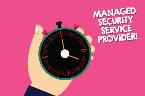 Handwriting text writing Managed Security Service Provider. Concept meaning Stock Illustration
