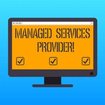 Handwriting text writing Managed Services Provider. Concept meaning IT service Illustrazione stock