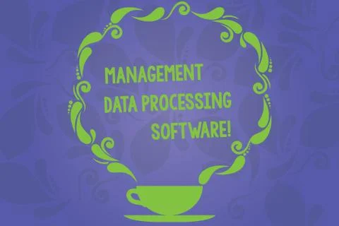 Handwriting text writing Management Data Processing Software. Concept meaning Stock Illustration