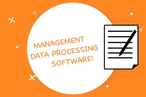 Handwriting text writing Management Data Processing Software. Concept meaning Stock Illustration
