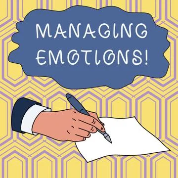 Handwriting text writing Managing Emotions. Concept meaning ability be open to Stock Illustration