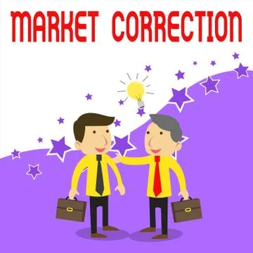 Handwriting text writing Market Correction. Concept meaning When prices fall 10 Illustrazione stock