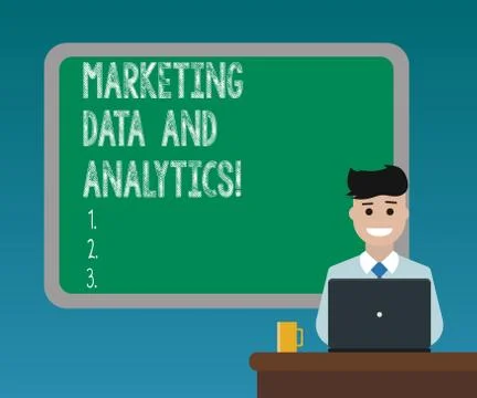 Handwriting text writing Marketing Data And Analytics. Concept meaning Stock Illustration