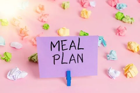 Handwriting text writing Meal Plan. Concept meaning act of taking time to plan Stock Photos