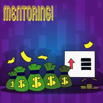 Handwriting text writing Mentoring. Concept meaning To give advice or support to Stock Illustration