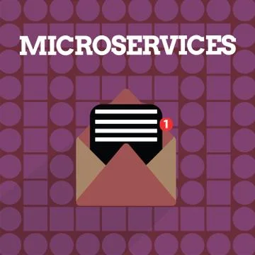 Handwriting text writing Microservices. Concept meaning Software development Stock Illustration