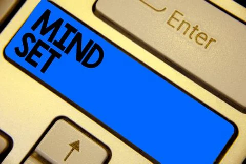 Handwriting text writing Mind Set. Concept meaning A standard thought of a pe Foto stock