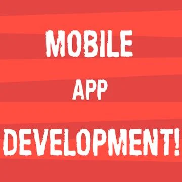 Handwriting text writing Mobile App Development. Concept meaning procedures Stock Illustration