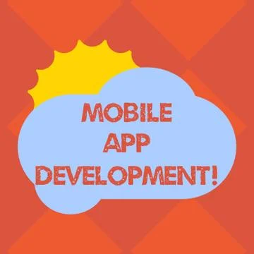 Handwriting text writing Mobile App Development. Concept meaning procedures 스톡 일러스트
