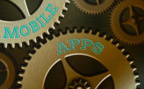 Handwriting text writing Mobile Apps. Concept meaning a software application Stock Illustration