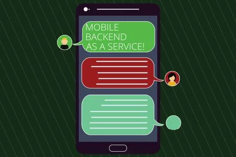 Handwriting text writing Mobile Backend As A Service. Concept meaning Mbaas Link Ilustración de archivo