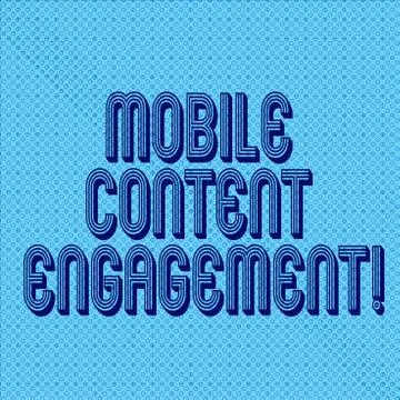 Handwriting text writing Mobile Content Engagement. Concept meaning Pushing 스톡 일러스트