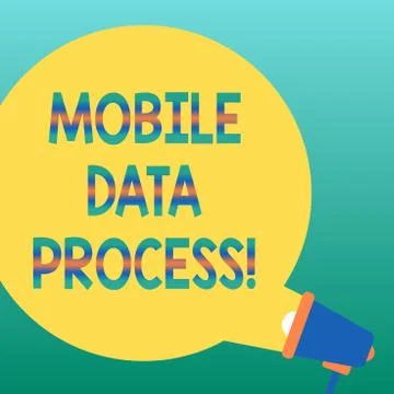 Handwriting text writing Mobile Data Process. Concept meaning combination of 库存插图