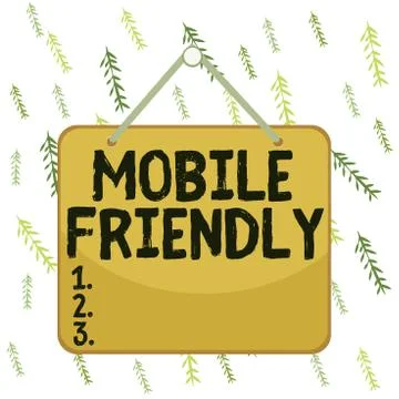 Handwriting text writing Mobile Friendly. Concept meaning website is designed to Stock Illustration