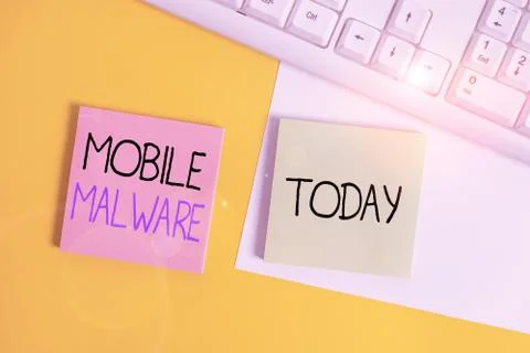 Handwriting text writing Mobile Malware. Concept meaning malicious software 写真素材