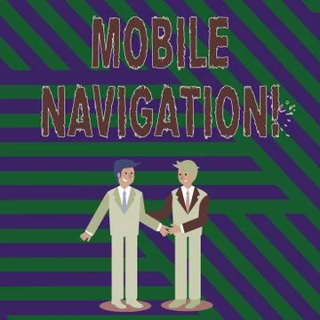 Handwriting text writing Mobile Navigation. Concept meaning graphical user 스톡 일러스트